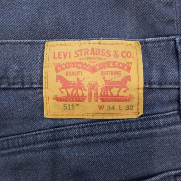 Levi's 511 Slim Fit Dark Blue Jeans (34x32) - Picture 7 of 9